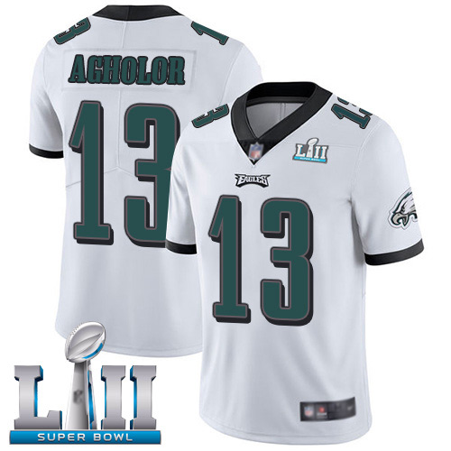 Men Philadelphia Eagles #13 Nelson Agholor White Vapor Untouchable NFL Jersey Limited Player Super Bowl LII